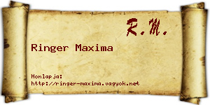 Ringer Maxima névjegykártya